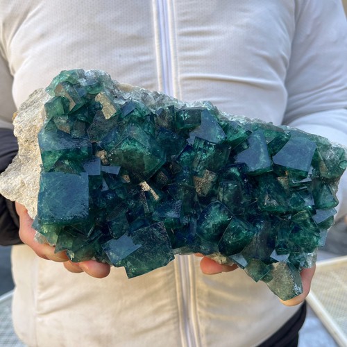 6.9LB Natural super beautiful green fluorite crystal ore standard sample Healing - Picture 13 of 17