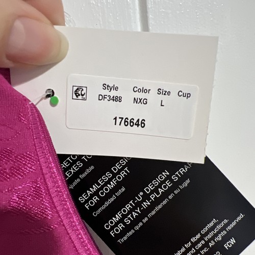 Bali Cool Comfort Wireless Bra Size Large Pink Soft Stretchy Support Flex Fit - Picture 8 of 16