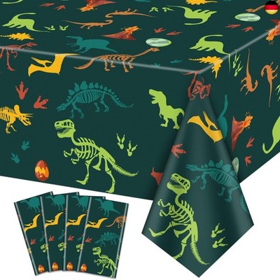 XJLANTTE Dinosaurier-Tischdecken, 129,5 x 220 cm, Fossil-Thema, 4 Stück für K