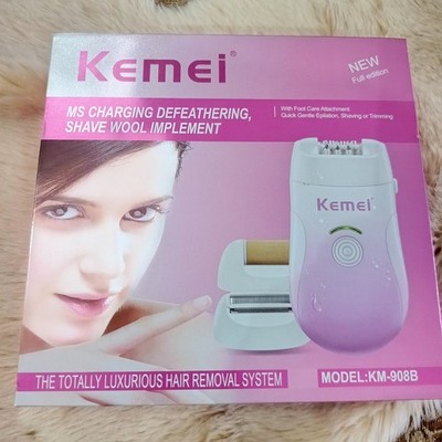Kemei Hair Removal Machine With Foot Care Attachment Quick Gentle Epilation