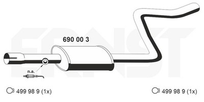 ERNST Mittelschalldämpfer 690003 für SMART MITSUBISHI COLT FORFOUR 454 6 Z31A