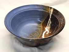Pottery Rowe / Melvin D. Rowe Louisville KY Blue and Bronze Dipped Glaze Bowl