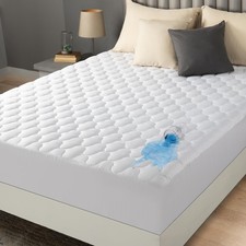 Waterproof Mattress Protector, Queen Mattress Pad, Noiseless Quilted Fitted C...