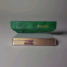 HOHNER Echo 2509 Chromatic Harmonica Key of G Silver w/ Green Case