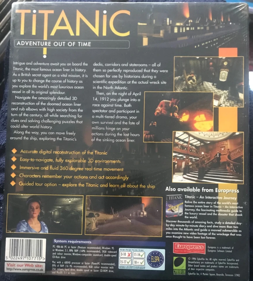 Vintage Titanic Adventure out of Time Big Box Edition - PC Windows 1996 - Image 2 of 2