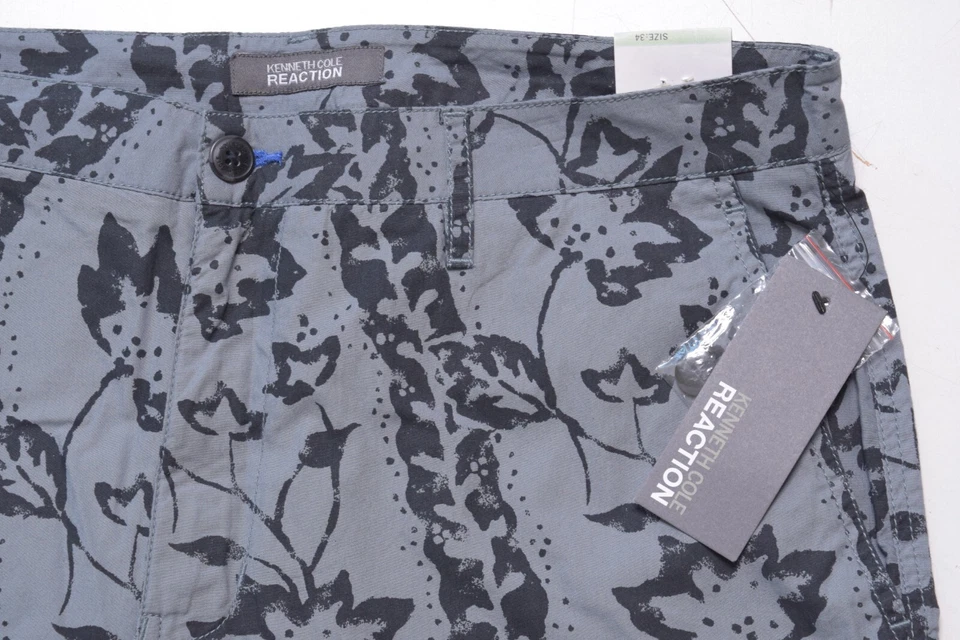 Kenneth Cole Reaction Nuevos Pantalones Cortos Chinos Para Hombre Algodón Gris Outa League Talla 33 Foto 3 de 4