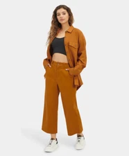 UGG Women Etna Pants Copper High Rise Wide Leg Cropped City Streetwear Versatile