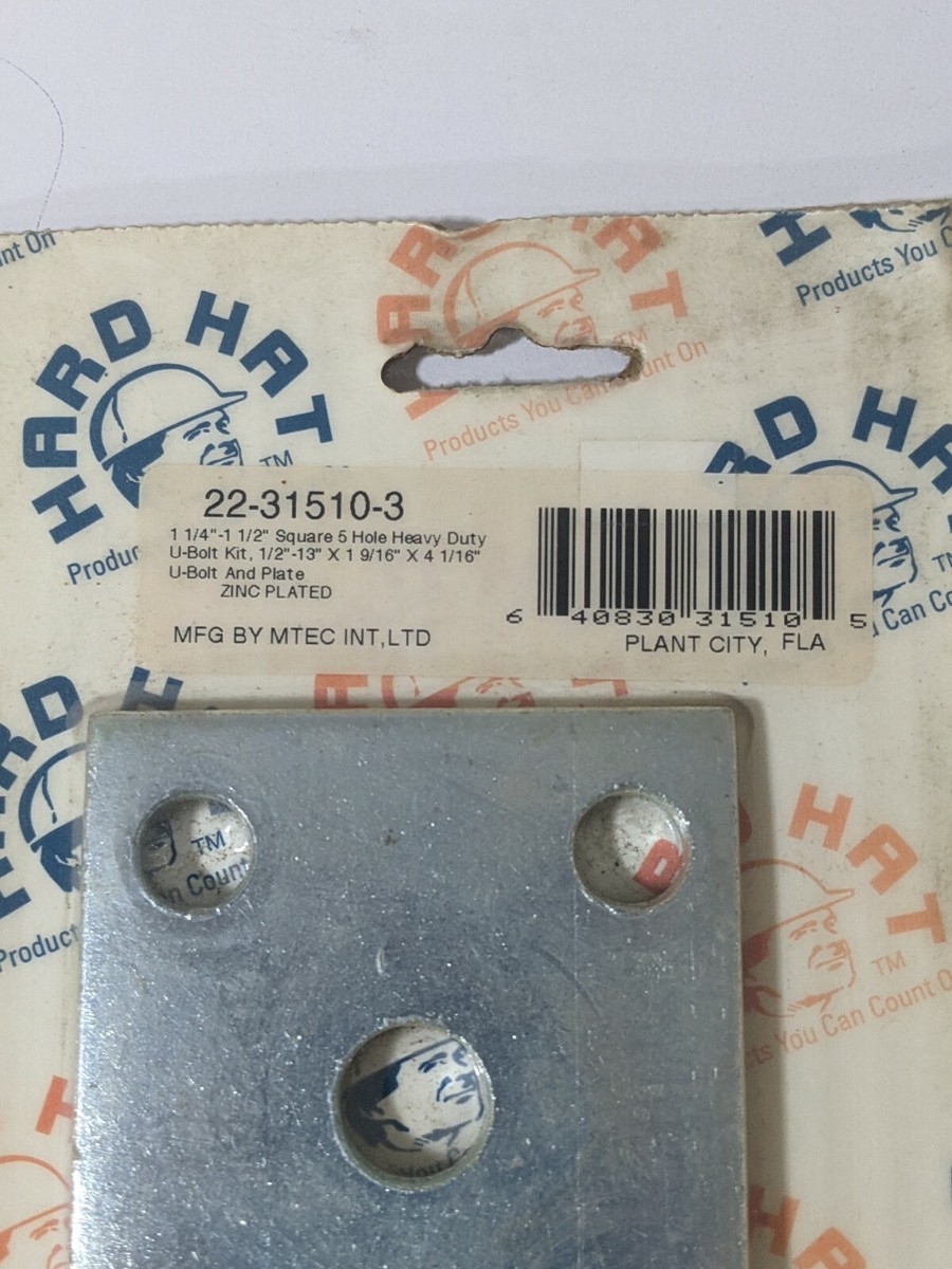 ①UniFirePits ②Uni-Plate FRIDAY CAMP Hard Hat Products Zinc Plated U-Bolt and 5 Hole Square Plate