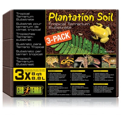 Exo Terra Plantation Soil - tropisches Terrarium-Substrat, 3x8,8 l, UVP 7,99 EUR