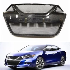 For 2016 2017 2018 Nissan Maxima Carbon Fiber Car Front Bumper Grille Grill Kit