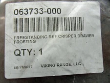 New Genuine Viking   063733-000  Crisper Drawer Frosting Kit Free US Shipping