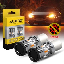 Auxito 1156 7506 P21w Ba15s Amber Yellow Led Turn Signal Light Bulbs Error Free