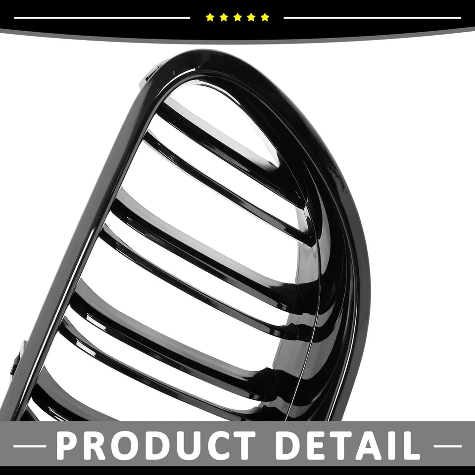 Подходит для BMW 640i 2012-18 глянцевая черная решетка капота почки двойная линия передняя 2/лот - Изображение 4 из 4