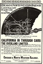 1899 CHICAGO & NORTH-WESTERN RAILWAY OVERLAND LIMITED PRINT ADVERTISEMENT Z2117