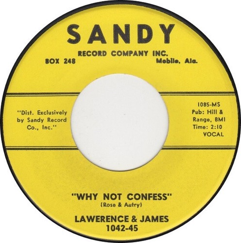 Lawrence & James - Why Not Confess / These Lonesome Blues Are Settin' In (7",...