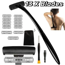 Men Back Razor Long Handle Shaver Groomer Full Body Leg Hair Removal Trimmer Set