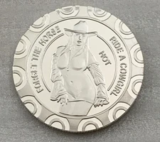 * Forget The Horse / Ride A HOT Cowgirl Coin Adult Silver Plated Novelty Coin