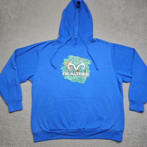 Realtree Hoodie Mens XL Blue Long Sleeve Pullover Hooded Outdoor Hiking Hunting - Bild 3 von 18