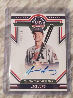 2022 Stars & Stripes CNT USA Baseball Jace Jung Blue Ink 186/199 Autograph