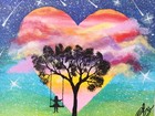 Original Acrylic Painting DREAM WITH LOVE Art Card New