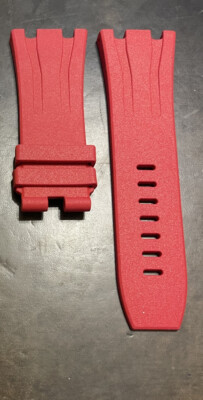 New OEM AUDEMARS PIGUET  RED 28MM RUBBER WATCH STRAP with TANG BUCKLE 24 MM