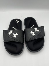 Under Armour Ignite Vi Sl Sandals Youth Size 13K BLACK Slip-On Slides - EUC