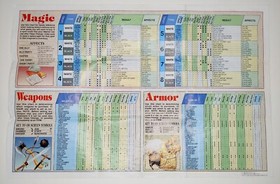 Final Fantasy 1990 Nintendo NES Dungeon Maps / Item Chart NES-FF-USA(A)