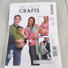 Uncut McCalls Crafts M5678 Sew Pattern Infant Baby Carrier Wrap Back Front Sling