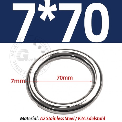 Welded Smooth Metal O Ring A2 Stainless Steel Rings Heavy Duty 15mm-150mm ID - Picture 61 of 112