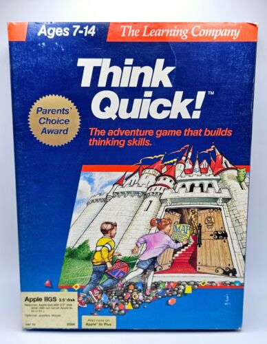 Think Quick! Apple IIGS - Original 1988 Educational Computer Game Complete