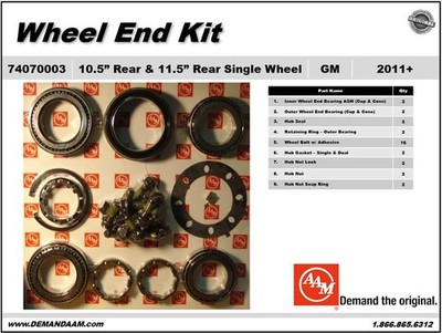 American Axle 74070003 Chevy/GMC Wheel Bearing Kit Rear