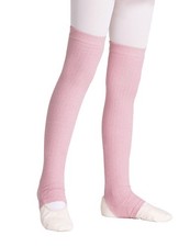 Pink Little Girls Leg Warmer Knitted Ballet Stirrup Socks Athletic Legsleeve ...