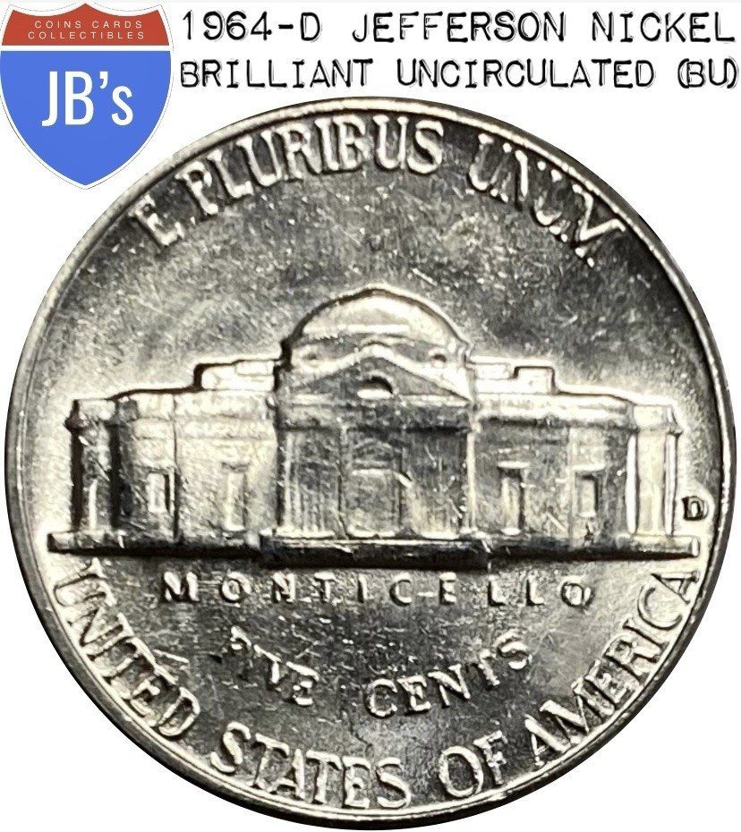 1964-D Jefferson Nickel 5c - BRILLIANT UNCIRCULATED (BU) | eBay