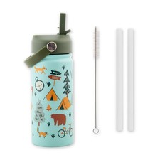 Stephen Joseph 14oz Insulated Stainless Steel Water Bottle w/ Straw  Handle
