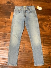 AGOLDE Light Wash Toni Straight Blue Denim Jeans, Size 24