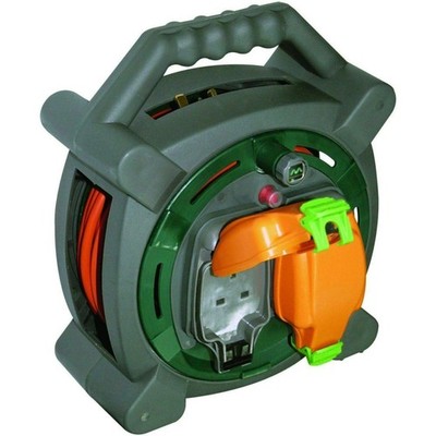 Masterplug Kabeltrommel 20m 2 Gang IP54 Outdoor Garten Strom Verlängerungskabel