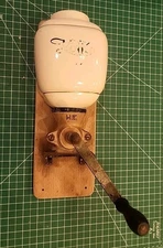 Vtg Waechtersbach Glass  & Cast Iron Wall Mount Coffee Grinder - gw!