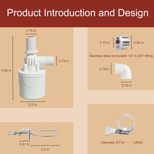 Chicken Waterer Float Valve Kit - Side Inlet, Compatible with Various Chicken...