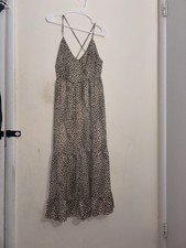 CUPSHE Leopard Print Maxi Dress M Backless Criss Cross Straps Boho