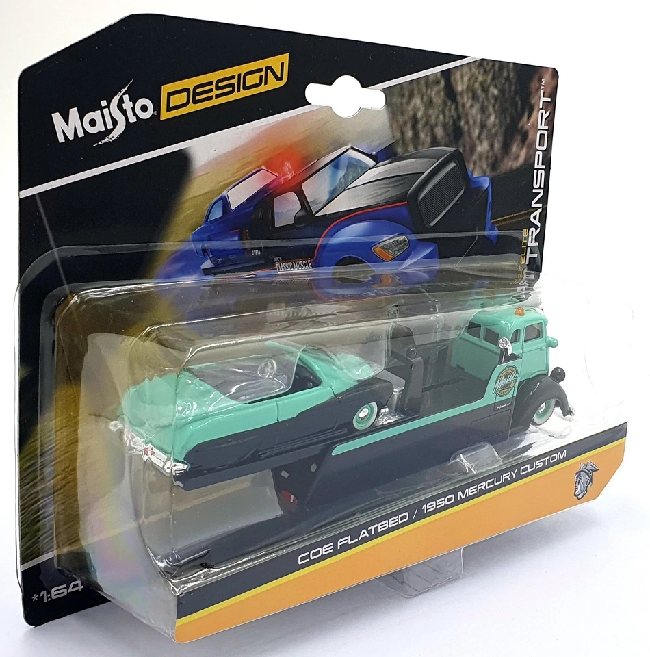 Maisto escala 1/64 diecast 15055 1950 Mercury personalizado/COE plataforma plana - verde como nuevo Foto 3 de 4