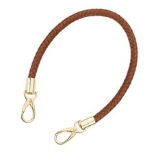 50cm Short Leather PU Braided Purse Replacement Handle - Brown, Gold