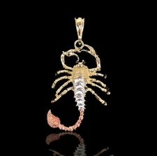 18K Gold Filled Desert CZ Scorpion Pendant  Nickel Free For Men