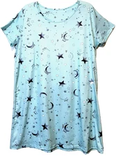 Zando Womens Nightgown Knee Length Short Sleeve U-Neck Soft Max Stretch  Size XL