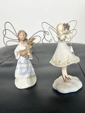 Russ Berrie and Co & Willow Tree Angel Figurines Lot Of 2