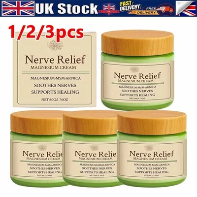 1-3X Nerve Relief Magnesium Cream with MSM & Arnica, Soothes Nerves & Non-Greasy