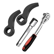 Auto Repair Kit 4Pcs Pry Bar Wrenchs Adapters 2 Crowbars Ratchets Extension Tool