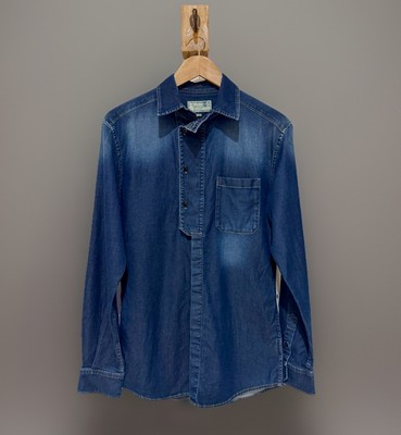 D&G BRAD デニム長袖シャツ 16/41 D&G Dolce & Gabbana BRAD Men's Slim Fit Indigo Denim Shirt Blue