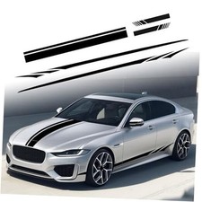 5pcs Car Side Body Stickers Car Hood Decal Car Stripe Decals Rearview Black