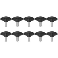 10pcs M8 x 16mm Male Thread Tee Wing Knobs Thumb Screw Clamping Knobs Grip Black