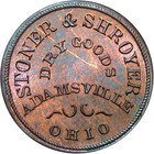 1864 Adamsville Ohio Civil War Token Stoner & Shroyer Single Merchant Town — photo 1